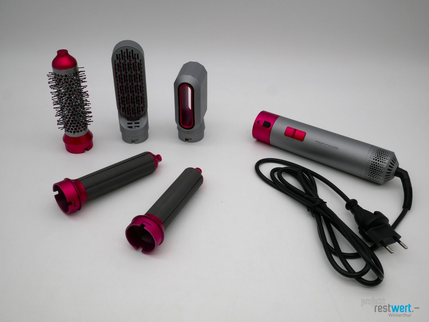 Haarpflegeprodukte: PROFICARE Warmluft-Lockenbürste, Grau-Pink – Neu (gemäss Beschreibung) aus Winterthur von Restwert_Winterthur 1