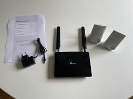 TP Link TL-MR6400 4G LTE Router SIM + 2 TP Link Repeater