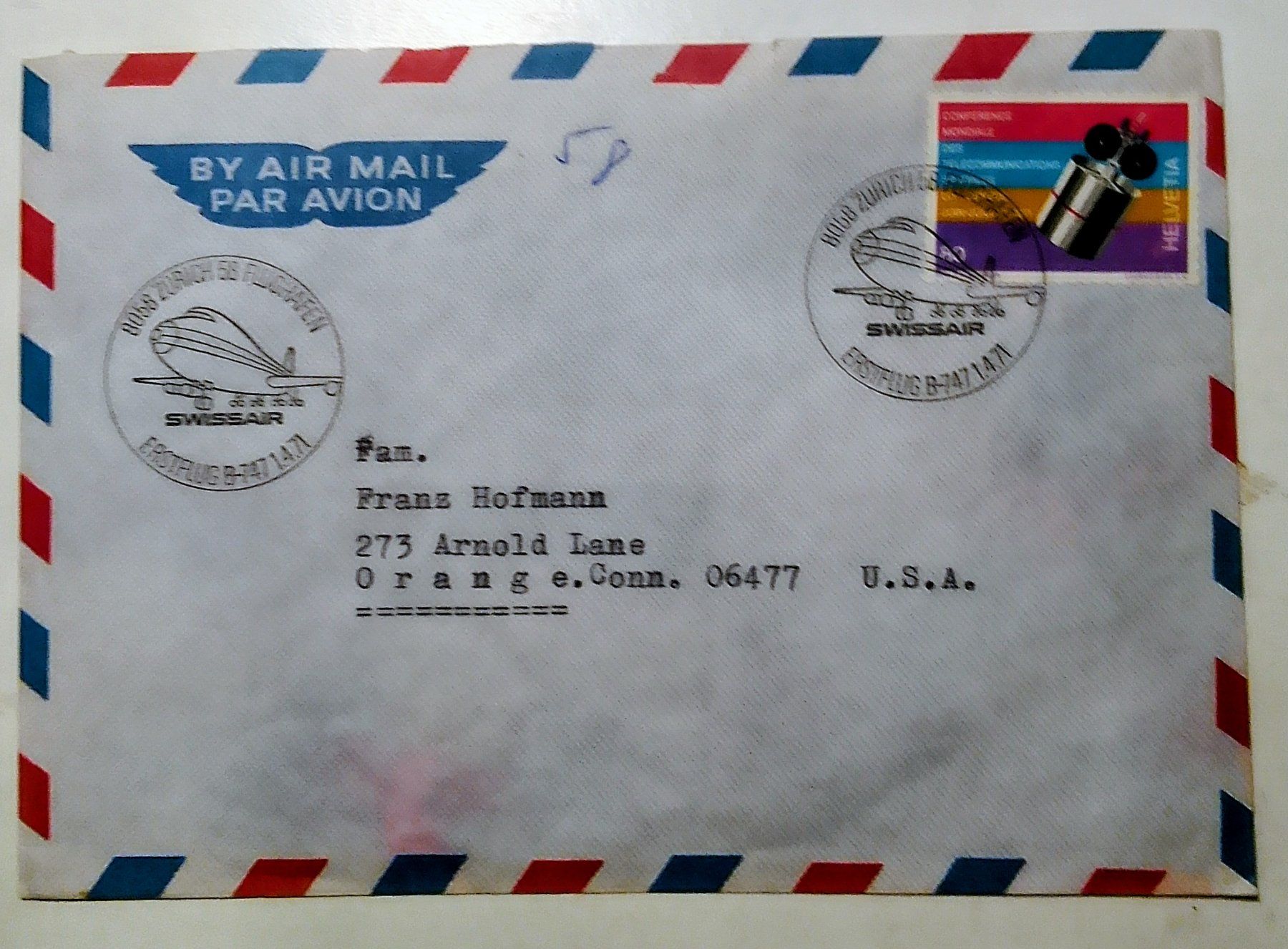 Tous les timbres: Flugpostbrief 1971 – D'occasion à Marbach LU par Steinbeck1