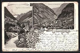 Litho Göschenen, Ortsansicht mit Dammag
