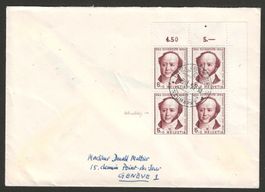 1954 : Doppelprägung Nr. J53.DP auf Brief