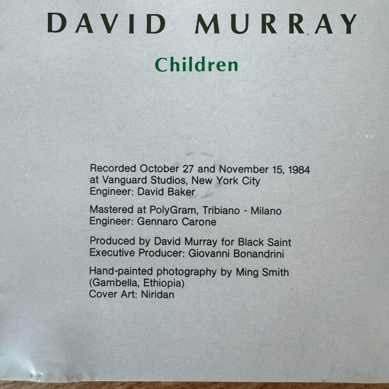 CDs: David Murray w/ Don Pullen, L. Plaxico (CD Black Saint) 1985 – Gebraucht aus Zug von Mirare9 1