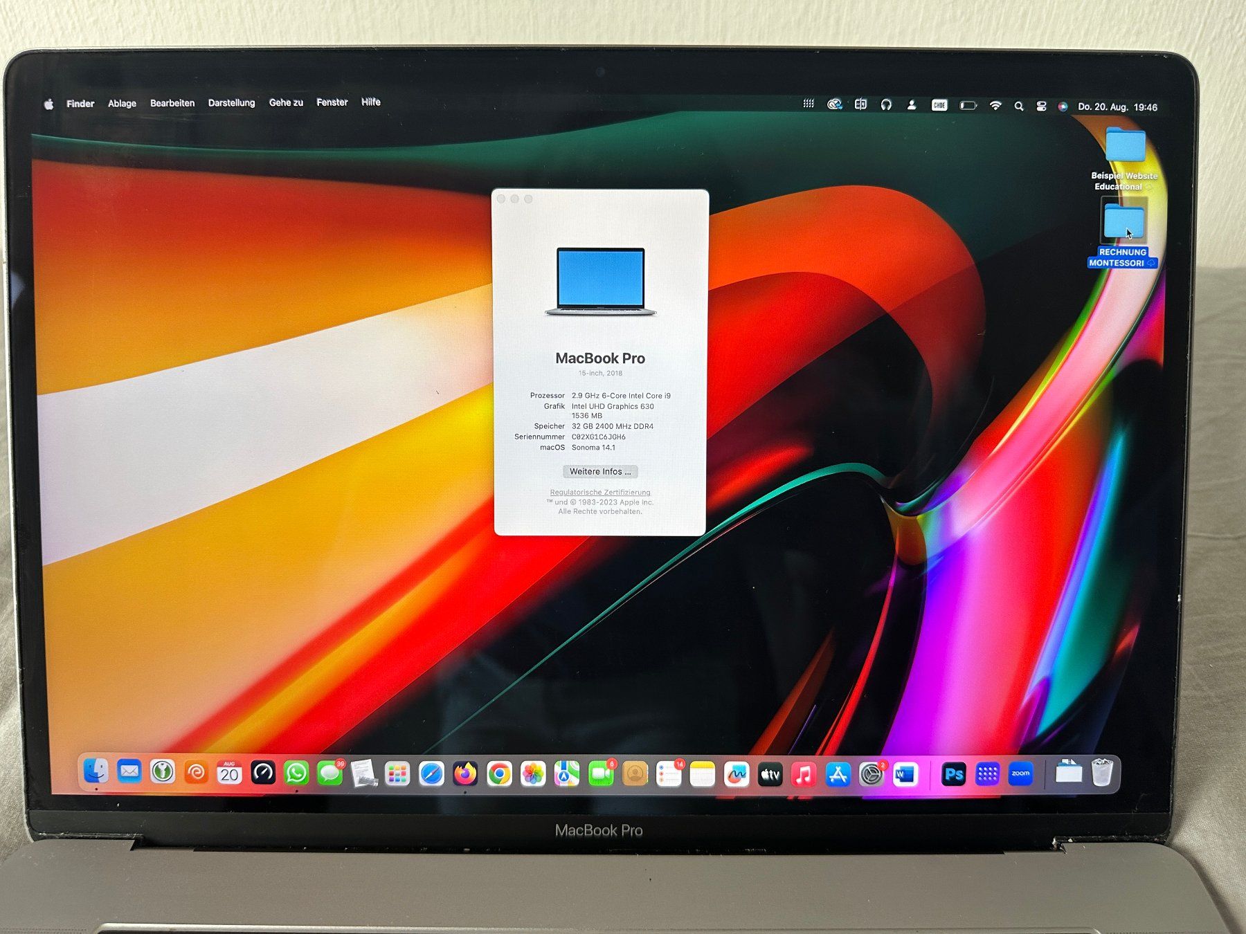 Apple Notebook: Apple MacBook Pro 15" 2018 | Core i9 | 32 GB RAM | 1 TB SSD – Usato da Genève venduto da ds-meridian24 1
