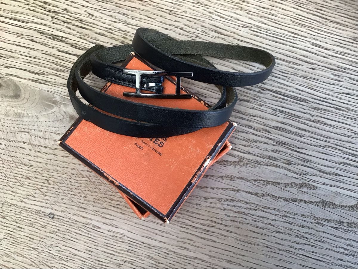 Hermès Bracciali & Braccialetti: Original Hermes Armband, Leder, Schwarz – Usato da Rodersdorf venduto da trueegg