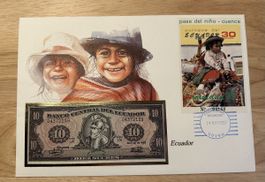 Banknoten Brief Ecuador 10 Sucres