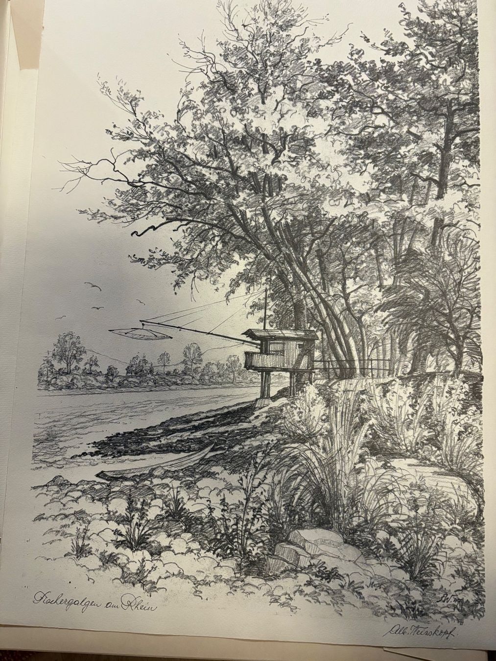 Grafica & Litografie: Albert Weisskopf, Pratteln - Lithographie - Alt Pratteln – Usato da Lausen venduto da Zotty1