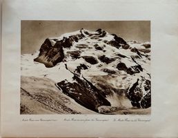 Vintage Kupfertiefdruck, Monte Rosa, Gornergrat / Wallis