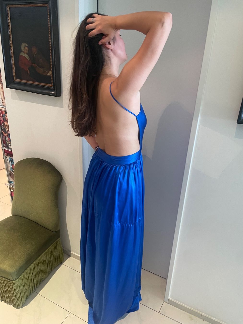 Kleider: Langes Abend-/Cocktailkleid in blau Aus Seide – Neu (gemäss Beschreibung) aus Au ZH von Daiga 2