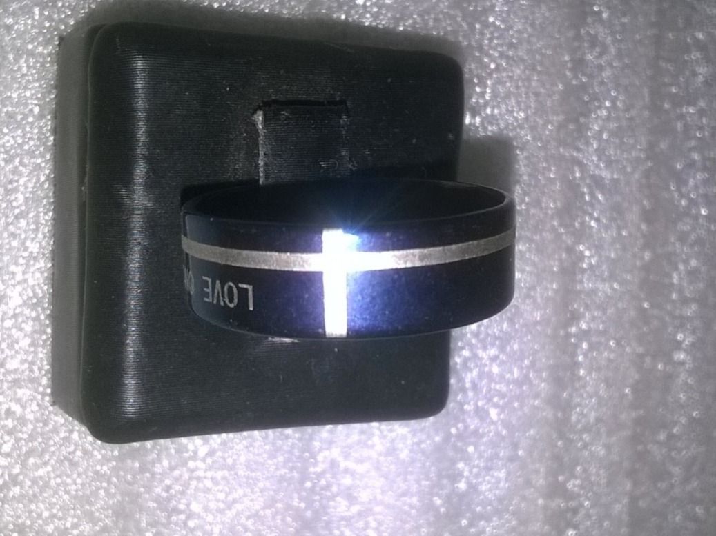 Anelli: RING EDELSTHAL,,,DUNCKELBLAU UND WEISS,,,GLANZIG – Nuovo (secondo la descrizione) da Basel venduto da bijoutrie_4
