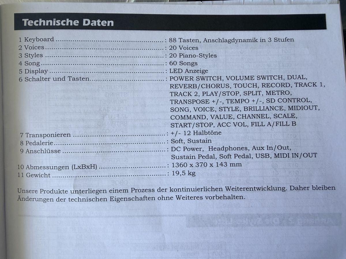 Strumenti musicali: E Piano Stage Piano SP 5100 – Usato da Weisslingen venduto da Ripcurl78 8