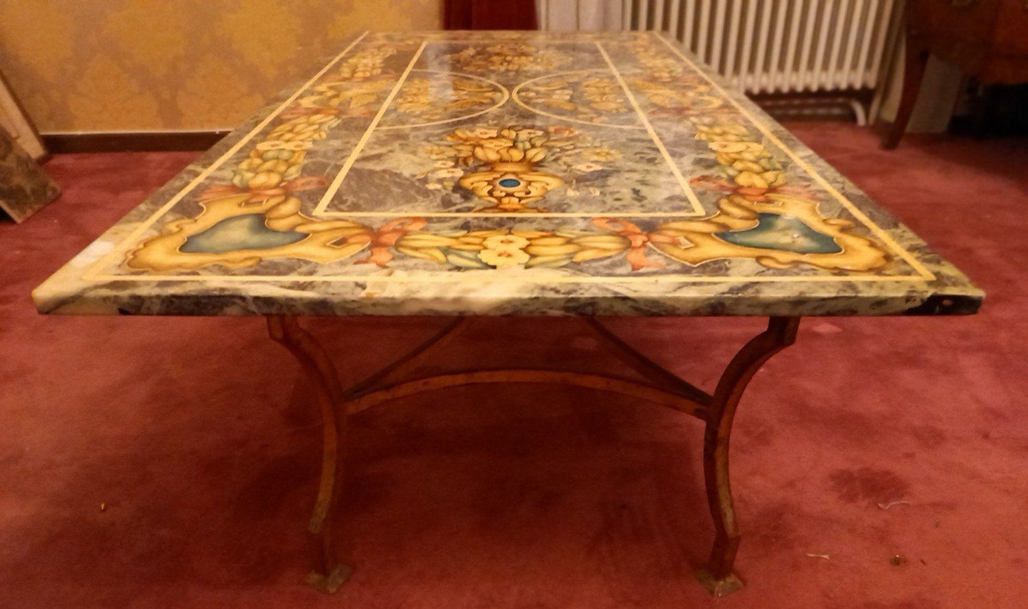 Tische: Table Florentine Scagliola (stuc de marbre) – Gebraucht aus Ponts-de-Martel von Henri-Louis