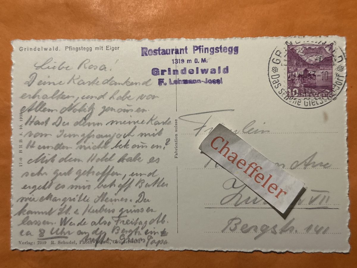 Ansichtskarten: 1963 Grindelwald mit Eiger – Gebraucht aus Zürich von Chaeffeler 1