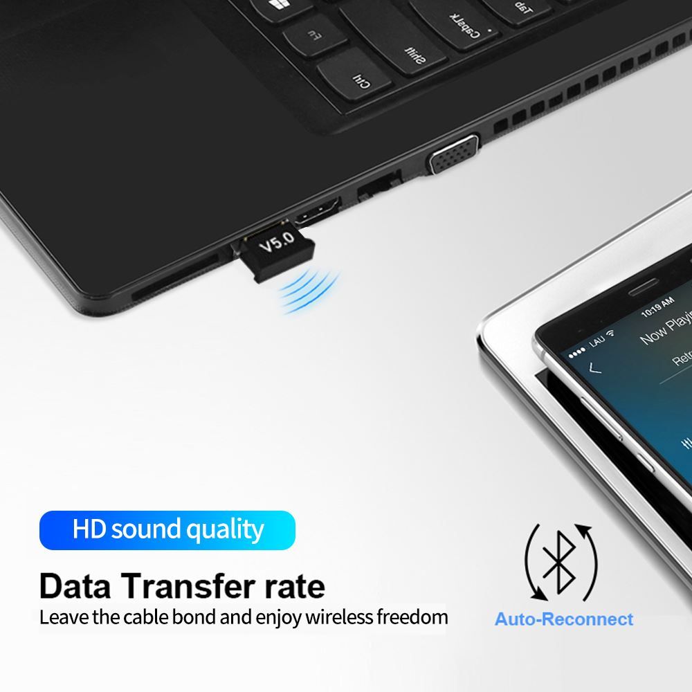 Laufwerke & Adapter: Adaptateur USB Bluetooth 5.0, sans fil USB-Adapter – Neu und originalverpackt aus Delémont von abonprix