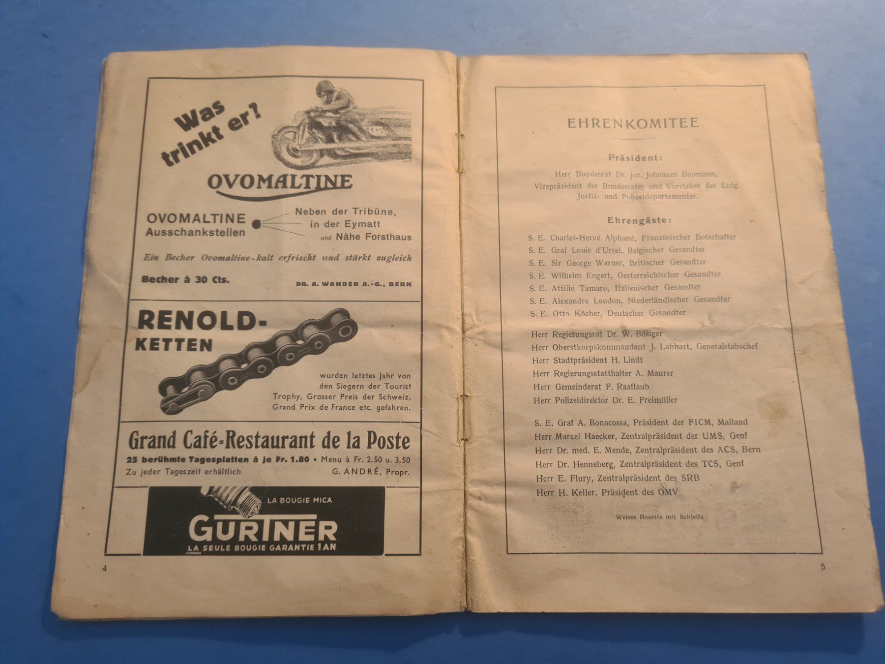 Motosacoche Documenti: 1937 BERN GROSSER PREIS OFFIZIELLES PROGRAMM VINTAGE – Difettoso da Bellevue venduto da BURGOLMANIA 2