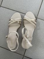Damensandalen cremefarben mit Gold Grösse 39