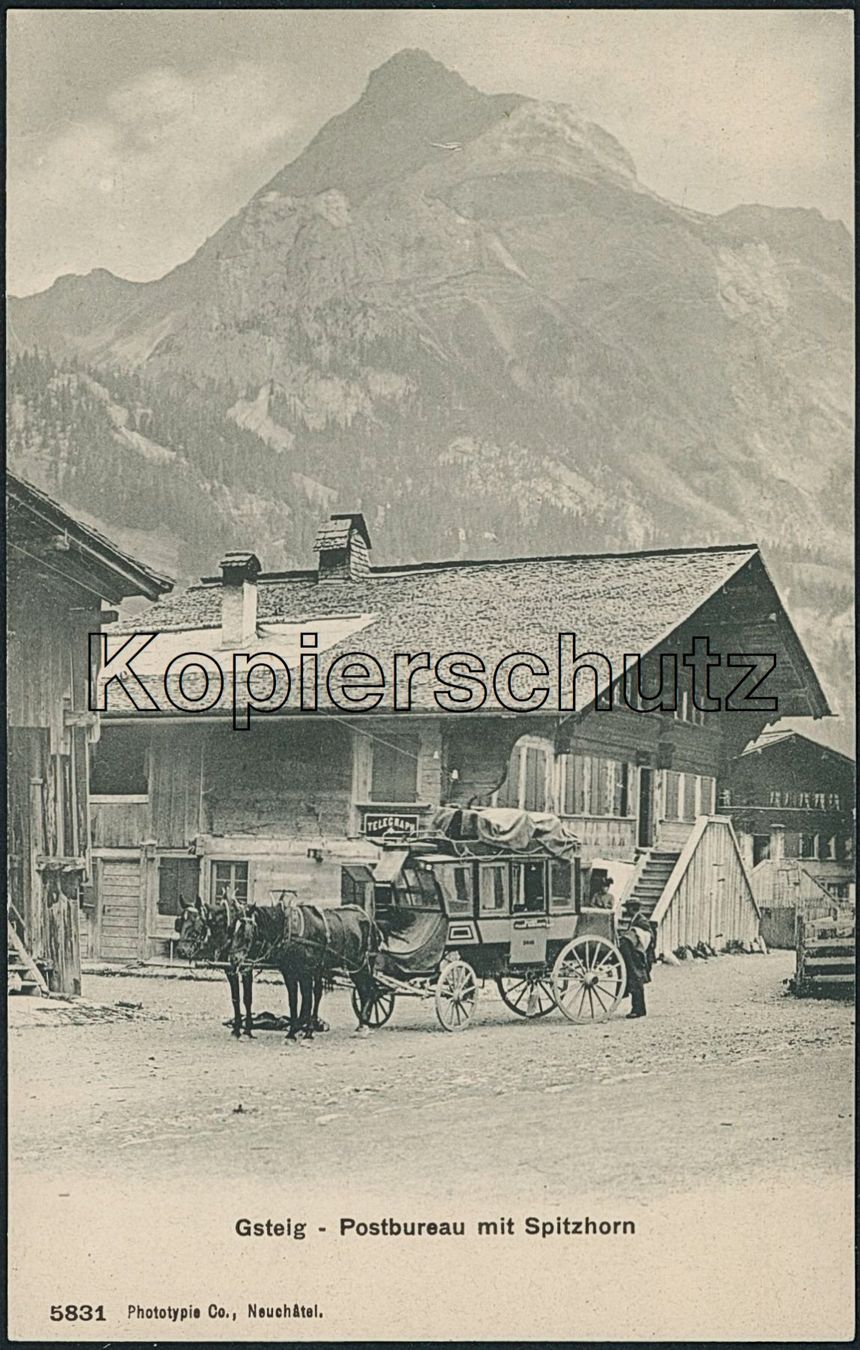 Cartoline postali: BE Gsteig bei Gstaad - Post - Postkutsche – Nuovo (secondo la descrizione) da Schindellegi venduto da leecollect