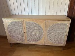 Livique Sideboard / Kommode Eiche mit Wiener Geflecht