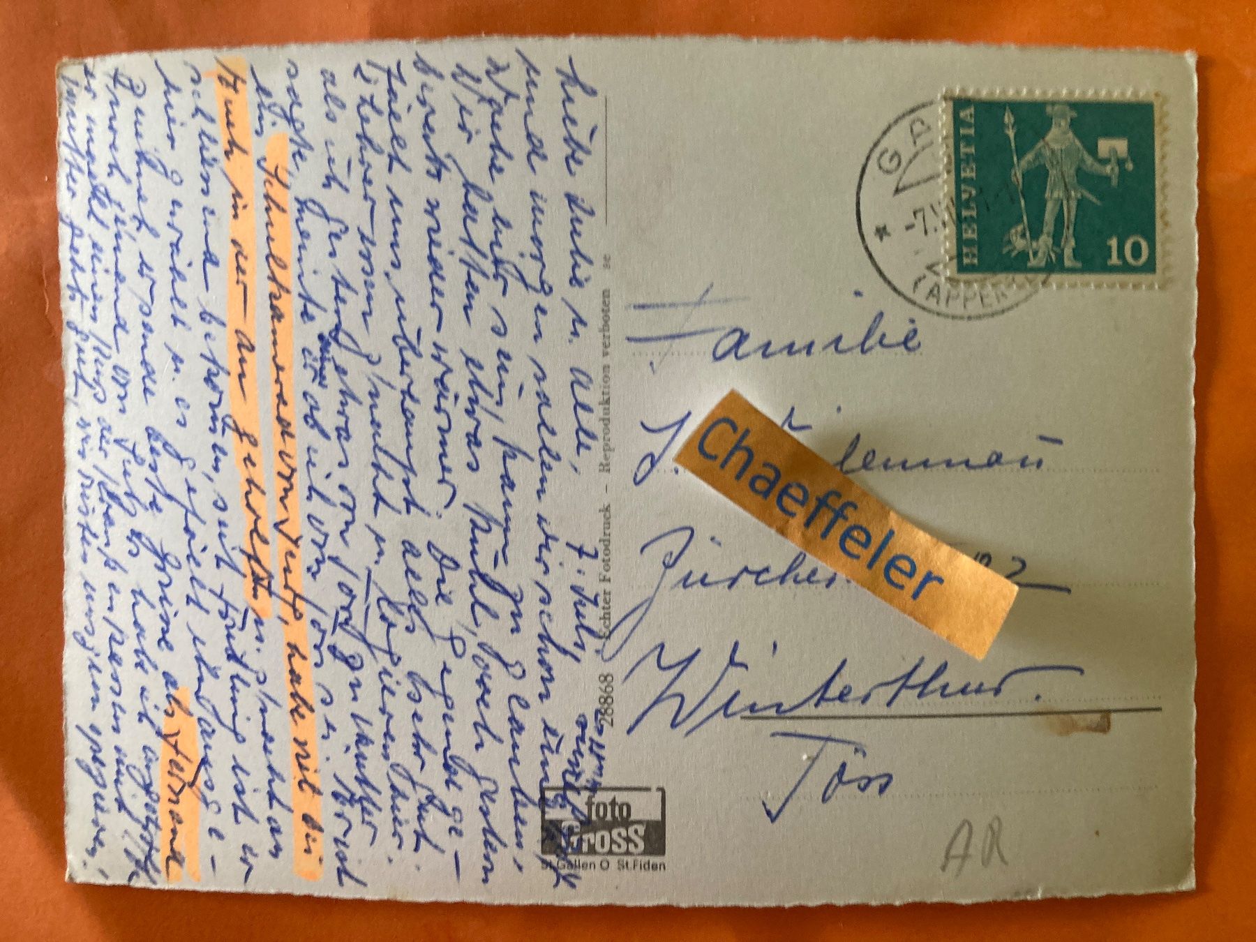 Cartes postales: 1961 Gais (App.) – D'occasion à Zürich par Chaeffeler 1