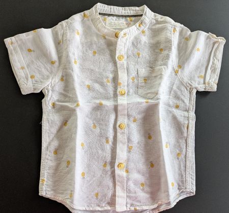 Leinen-Hemd von Zara mit Ananas, Grösse 86