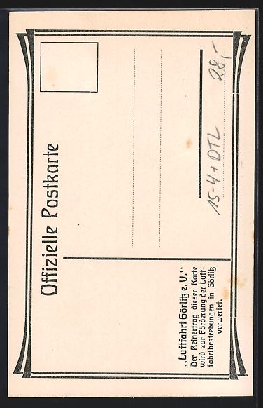 Cartoline postali: Görlitz, Flugtag 1924, Flugzeug über d – Usato da Berlin venduto da bartko-reher 1