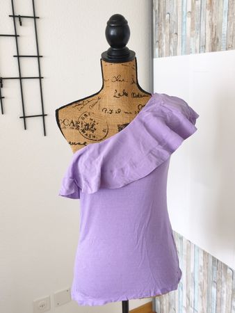 Van Laack Sommer Top, Lila, Ein-Schulter-Look, Grösse M