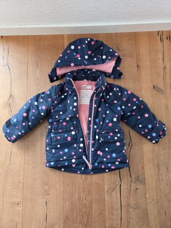 H&M Kinder Jacke dunkelblau gepunktet gebraucht