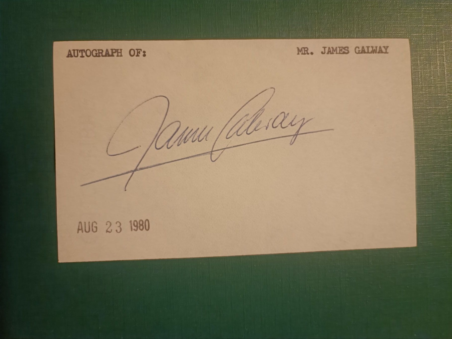 Autografi: James Galway - Handsigniert – Usato da Menziken venduto da Artographs