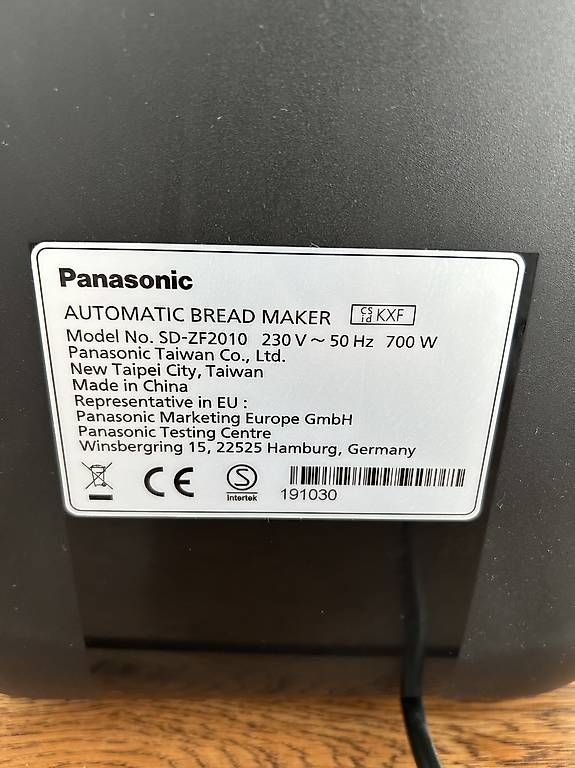 Küchengeräte: Brotbackautomat Panasonic SD-ZF2010KXF – Gebraucht aus Dättwil AG von qux_9xwk 3