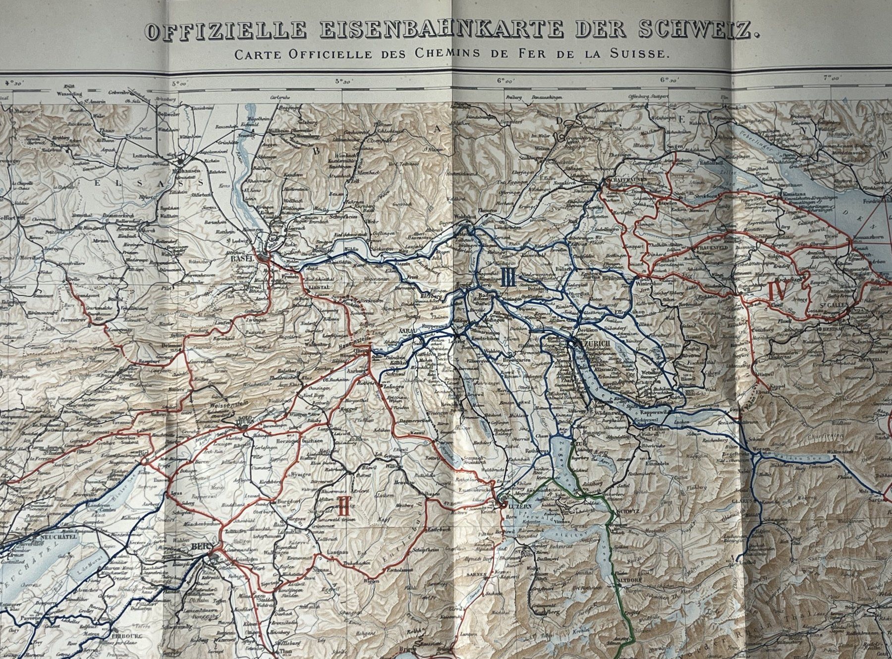 Landkarten & Atlanten: Eisenbahnkarte der Schweiz 1912 – Gebraucht aus Fällanden von huk46 2