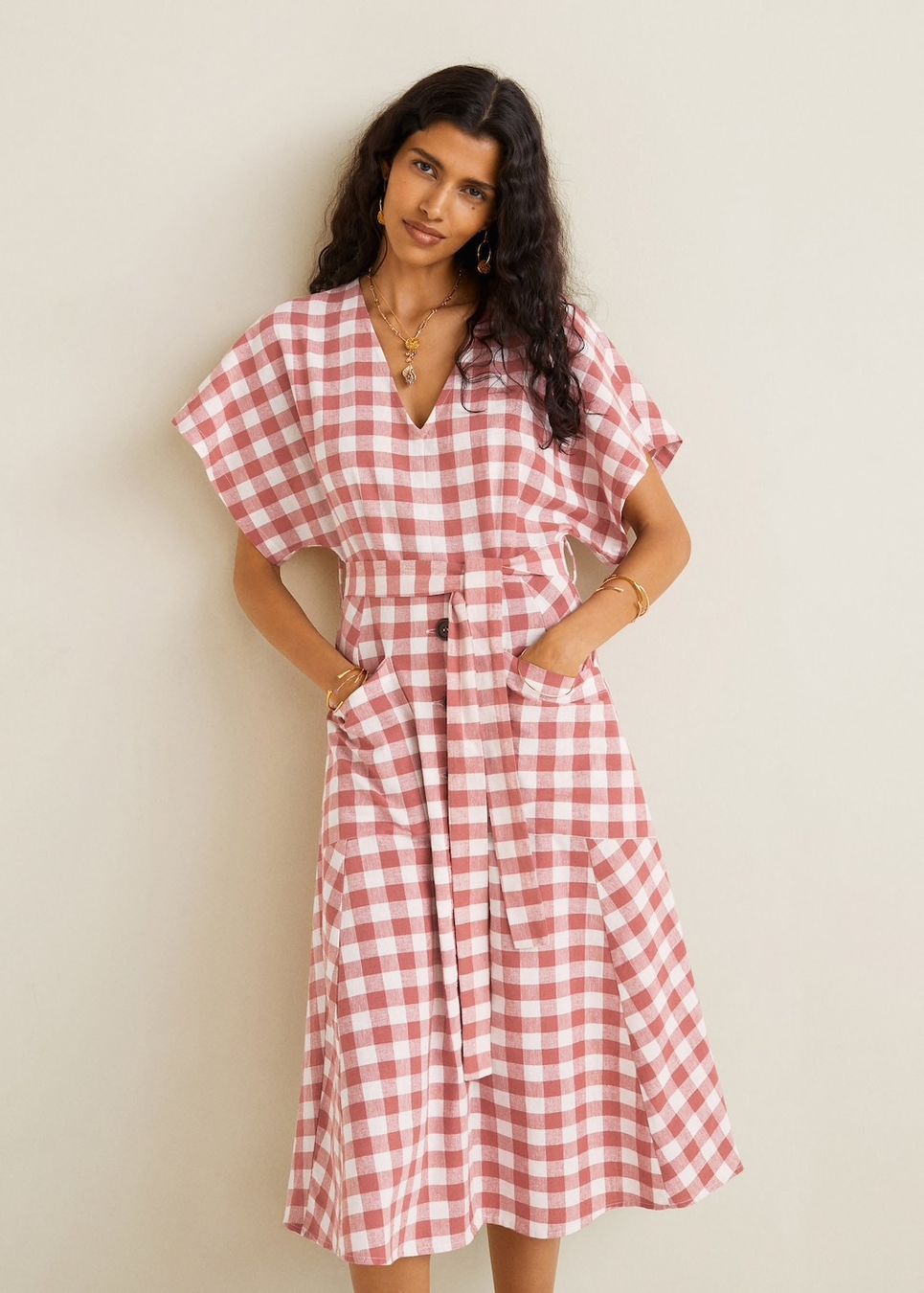 Mango Vestiti: Sommerkleid Mango Gr. S - Leinen rosa – Usato da Zufikon venduto da Modestil365 5