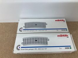 2 Stück Märklin C-Gleis H0 Schaltgleis 24294 gebogen R2