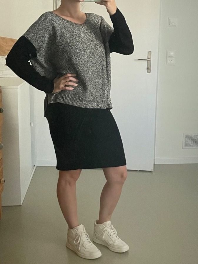 Mango Pulls & Sweat-shirts: Wunderschöner grau/silberner Pullover grobem Strick MANGO L – Neuf (Voir description) à Zürich par AnnaSa 4