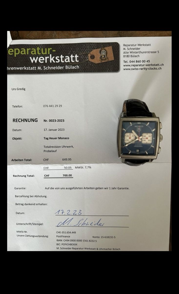 Tag Heuer Orologi: TAG Heuer Monaco Vintage – Usato da Birmensdorf ZH venduto da nin.am 5