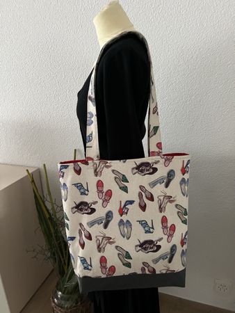 Handgefertigte Shopper, Tragetasche mit Schuhmuster, Neu!