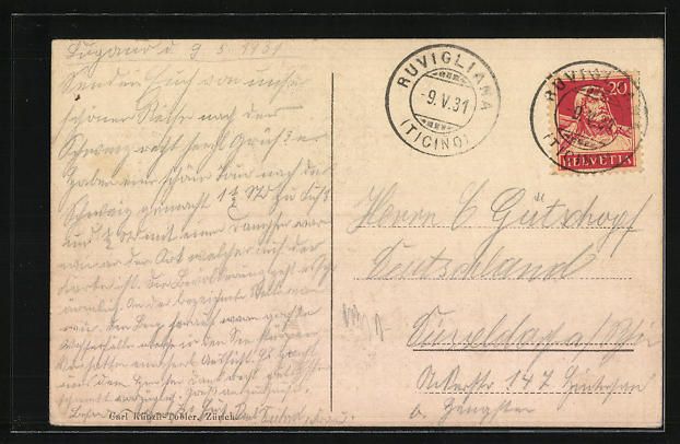 Cartoline postali: Lugano, S. Mammette, Val Solda, Ceresio – Usato da Berlin venduto da bartko-reher 1