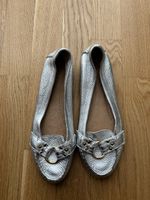 J.Crew leather silver loafers size 8 NEW