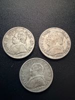 3x 1 Lira 1866 Papst Pius IX - Silber 835/1000