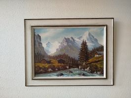 Ölgemälde von H.Herzer -Berner Oberland