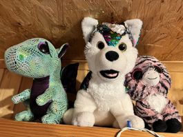 Glubschi Plüschtiere Drache, Hund, Katze