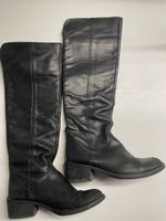 Black Leather Knee High Boots