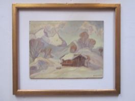 CHRISTIAN SIEGENTHALER  Oel auf Hartpl. HASLIBERG IM WINTER