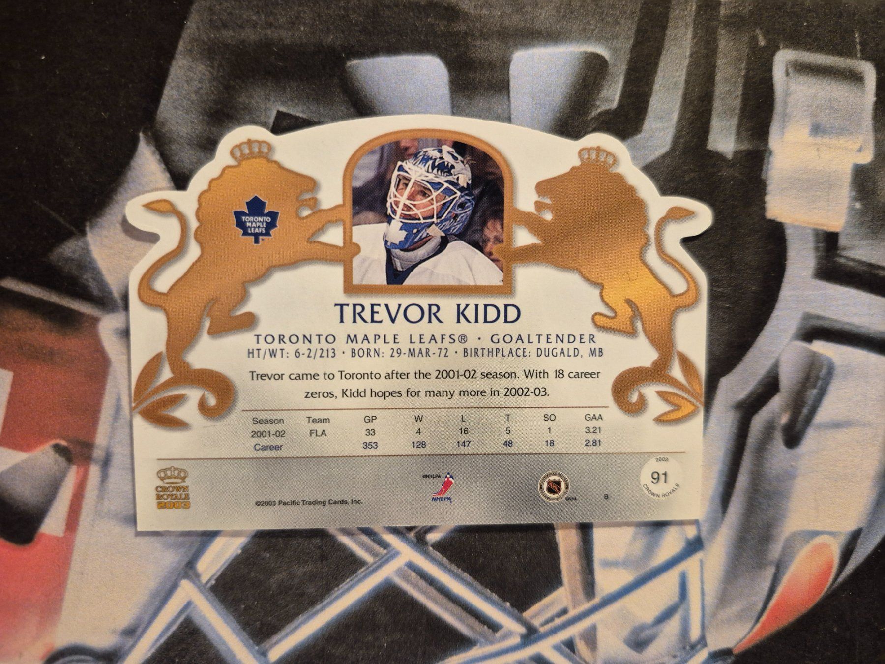 NHL Sammelbilder & Trading cards: NHL Trevor Kidd Toronto Maple Leafs – Gebraucht aus Treiten von Sauber73 1