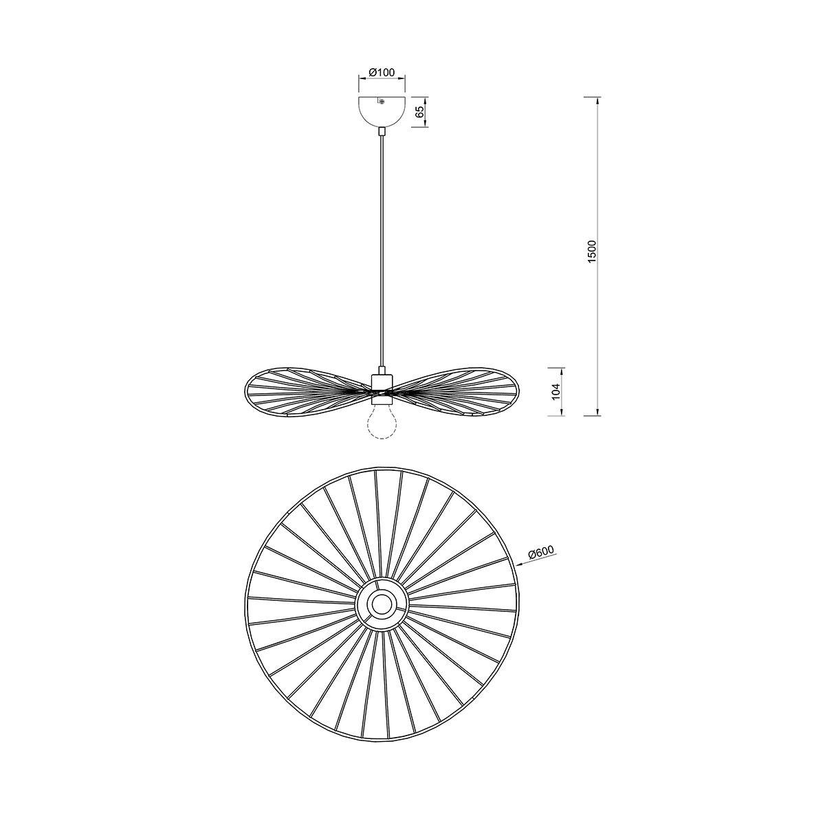 Lampadari & plafoniere: Pendelleuchte, Geschwungen, 60 cm Ø – Nuovo (secondo la descrizione) da Kreuzlingen venduto da Smart-Light 8