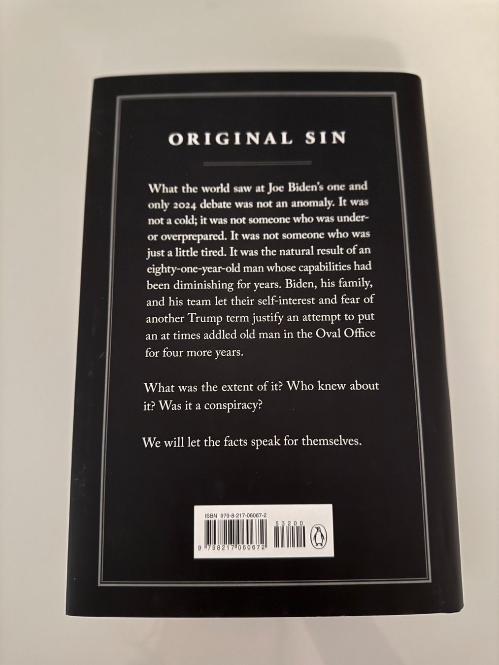 Bücher: Original Sin | Jake Tapper & Alex Thompson – Gebraucht aus Dietikon von Julia.obers 2