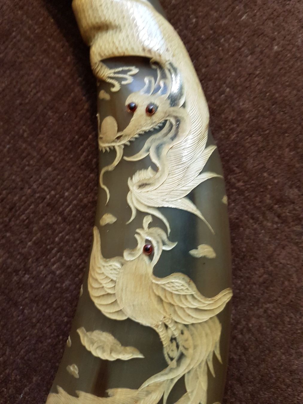 Figuren: paire   cornes travaillées dragon+phénix – Gebraucht aus Lausanne von leneko 1
