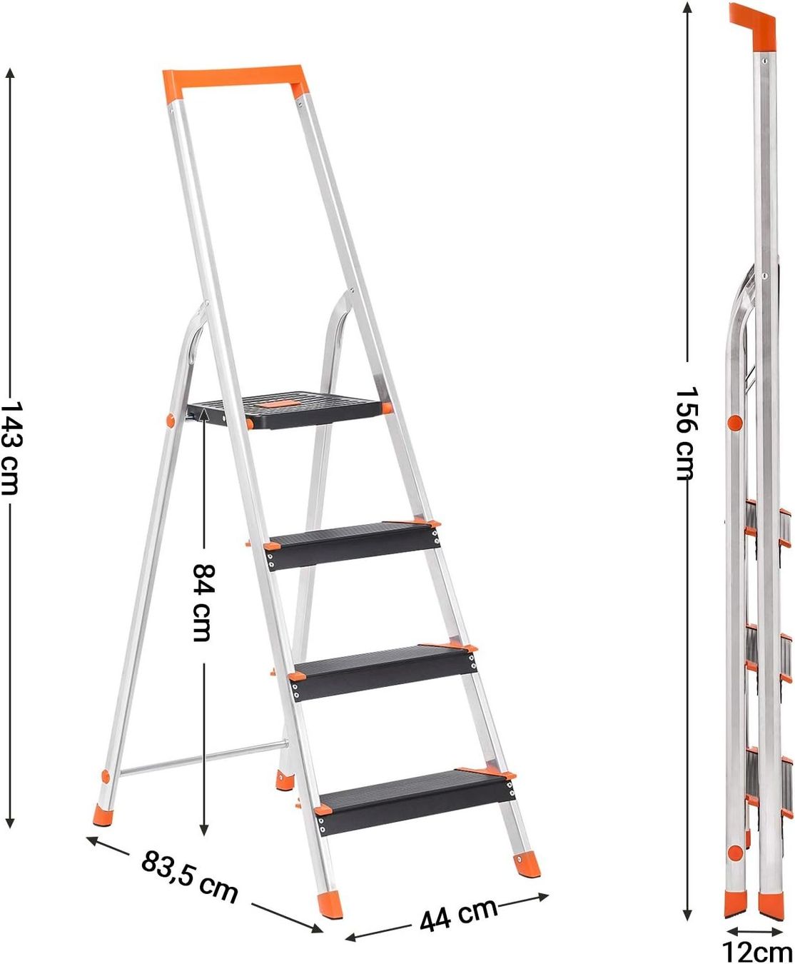 Scale: Stehleiter mit 4 Stufen 156cm – Nuovo e nell'imballaggio originale da Bottighofen venduto da zaap 6