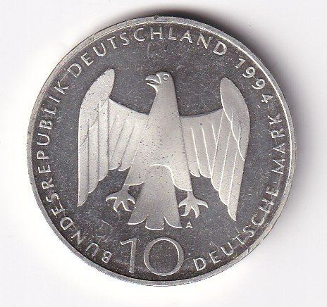 Tutti le monete: Deutschland 10 DM 1994 A  vorz – Usato da Neuchâtel venduto da karlpierrino 1