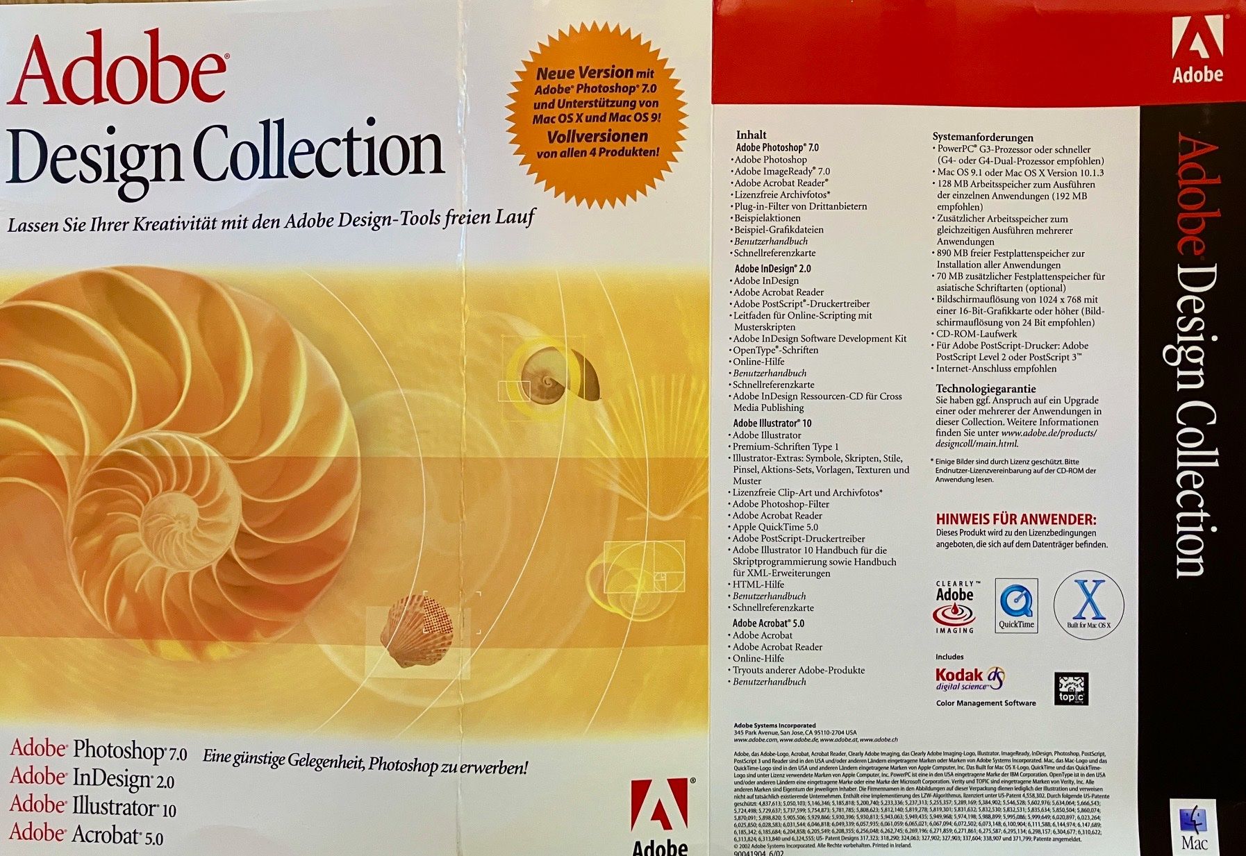 Adobe Software: Adobe Design Collection für MAC Deutsche Sprachversion – Usato da Riehen venduto da Harp65 1