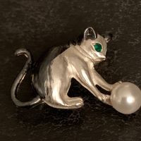 Brosche Katze, neu