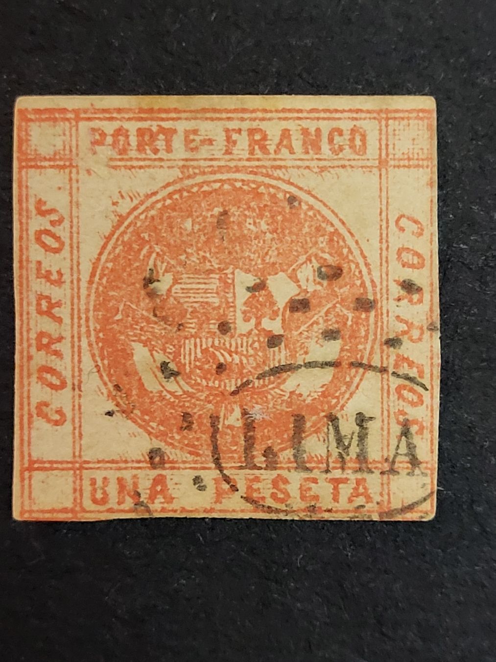 Alle Briefmarken: 1858, Peru - Nationale Post – Gebraucht aus stäfa von brandy66